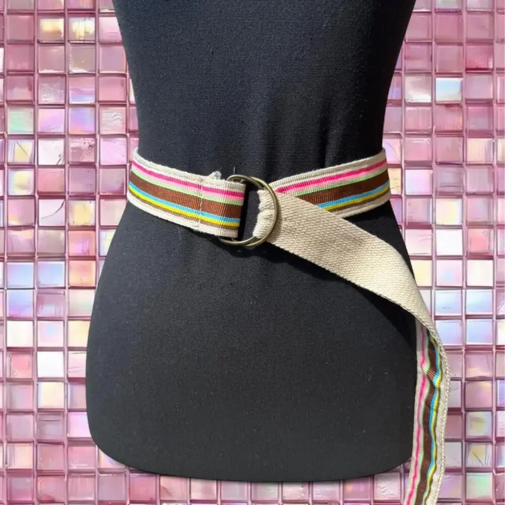 Vintage multicolor striped belt